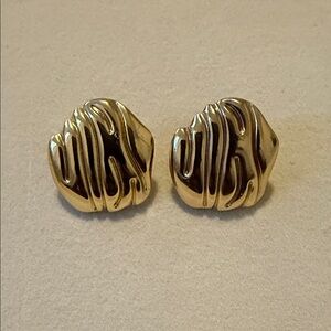 Gold Textured Earrings